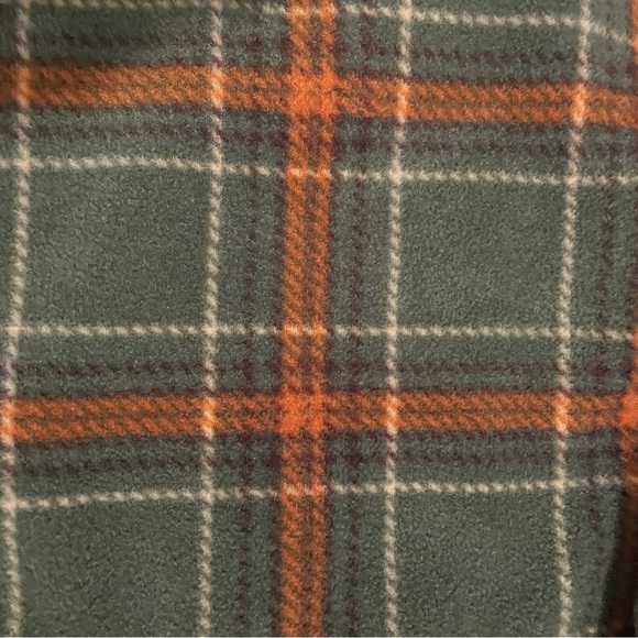 Love,Fire Army Green Orange Fleece Cropped Shacket Jacket Button Up Size Medium - Picture 6 of 7